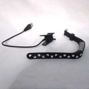 FITBIT WATCH WITH CHARGER -Black with White Polka Dot Band